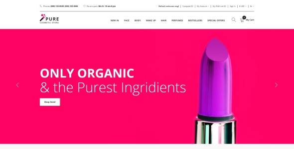 beauty supply clean opencart шаблон
