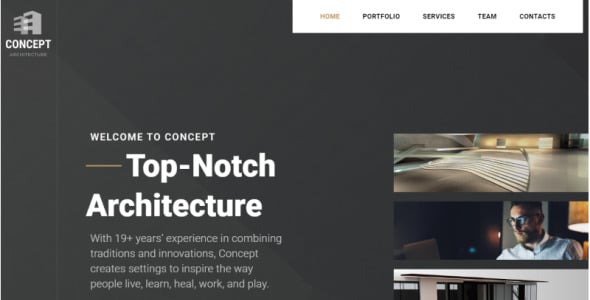 архитектура креативный html bootstrap шаблон целевой страницы