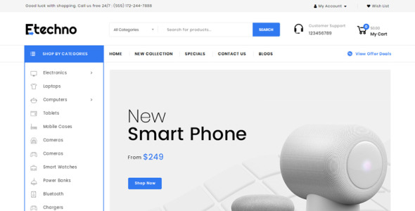шаблон opencart для магазина электроники