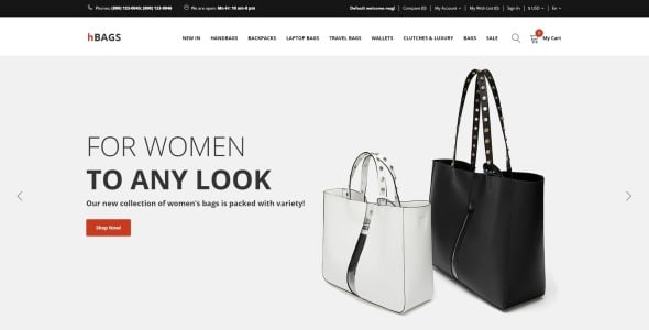 сумочка многостраничный чистый шаблон opencart