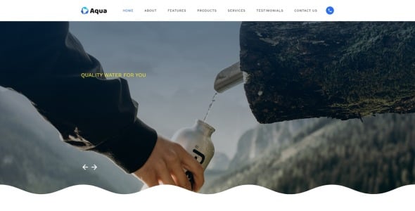 water clean html bootstrap landing page template