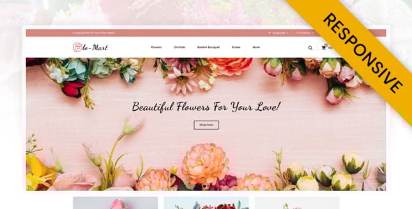 flomart flowers shop opencart шаблон