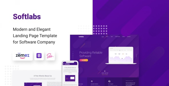 софтверная компания creative html bootstrap landing page template
