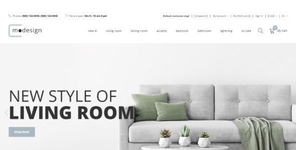 дизайн многостраничного чистого шаблона opencart