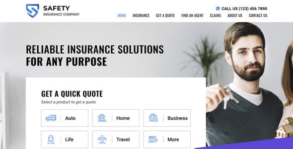 шаблон страховой компании moto cms 3