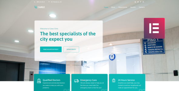 медицинские услуги многоцелевая чистая тема wordpress elementor