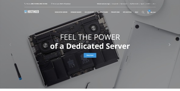 хостинг надежный чистый шаблон opencart