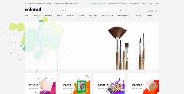 арт-магазин чистый шаблон opencart