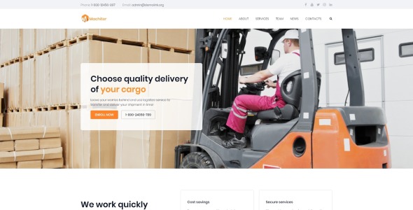 логистика многоцелевая классическая тема wordpress elementor