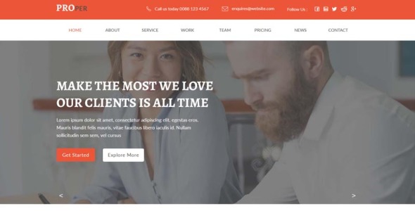 шаблон parallax muse на одной странице