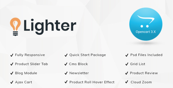 lighter light store шаблон opencart