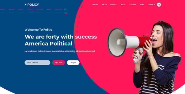 PSD шаблон на тему политический кандидат