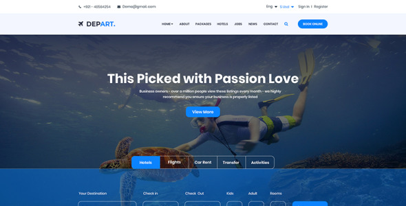 PSD шаблон на тему путеводитель