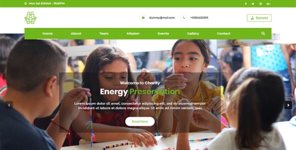 благотворительный шаблон целевой страницы "руки помощи"