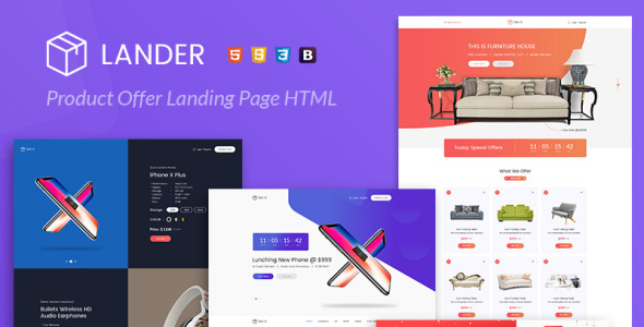 шаблон целевой страницы предложения продукта lander