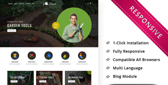 The Gardening Tools OpenCart Template