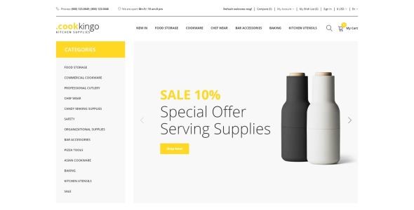 кухонные принадлежности чистый шаблон opencart