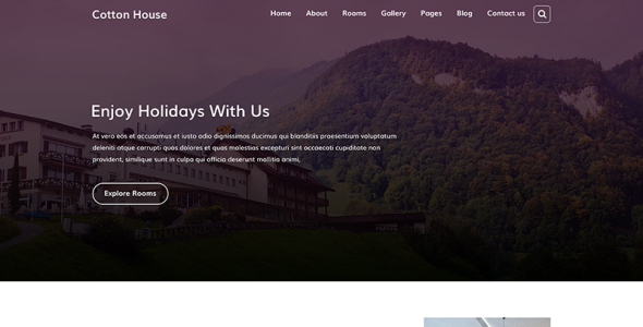 Адаптивный PSD шаблон на тему гостиницы