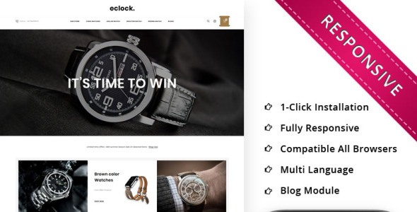 отзывчивый шаблон opencart для магазина часов