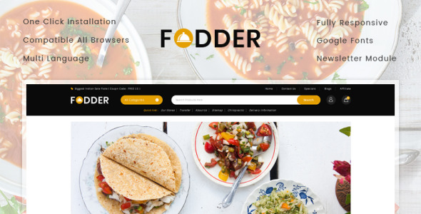 корм ресторан магазин шаблон opencart