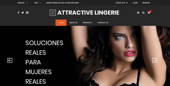 PSD шаблон на тему магазин белья