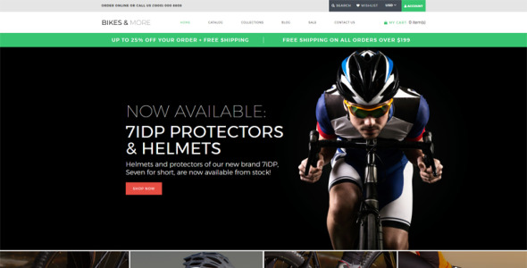 велосипедный магазин современная тема shopify