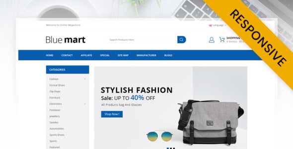 онлайн мега магазин шаблон opencart