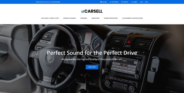 автомобильный аудио многостраничный чистый шаблон opencart