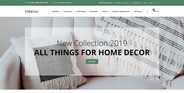 домашний декор современный шаблон opencart