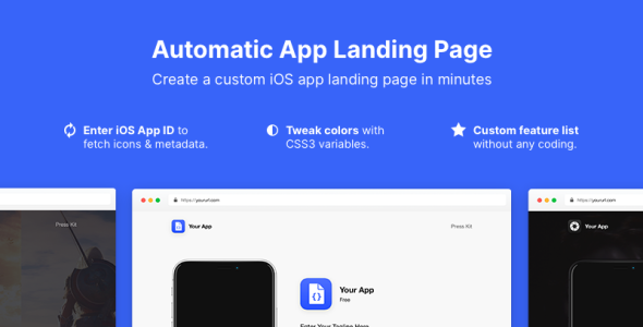 Automatic App Landing Page Template