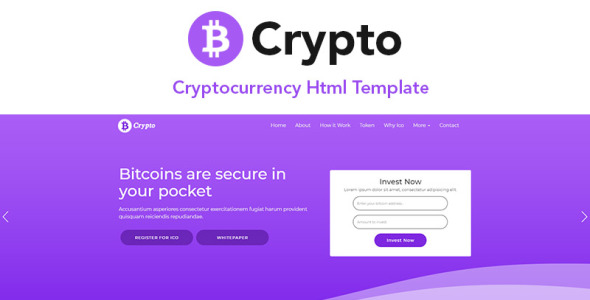 crypto cryptocurrency шаблон целевой страницы