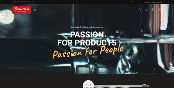 профессиональная кофеварка store clean bootstrap ecommerce prestashop theme