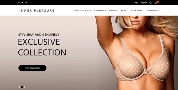 PSD шаблон на тему магазин белья