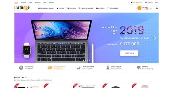 универсальный шаблон opencart liveshop