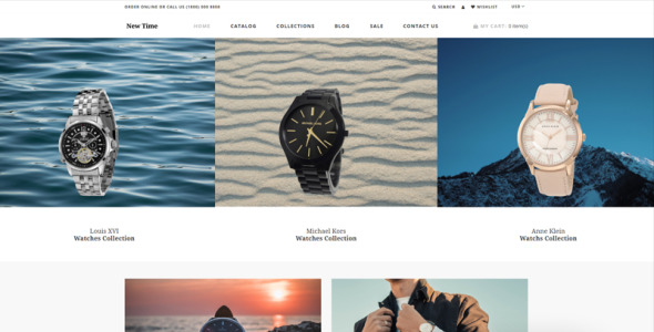 часы clean shopify тема