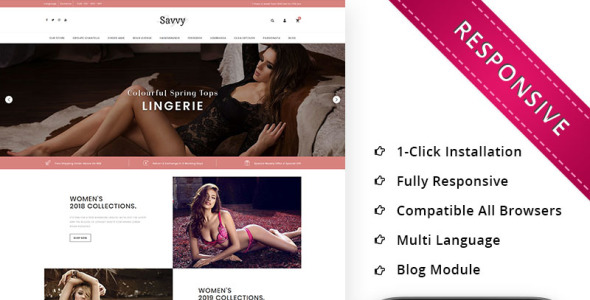 женская внутренняя одежда отзывчивый шаблон opencart