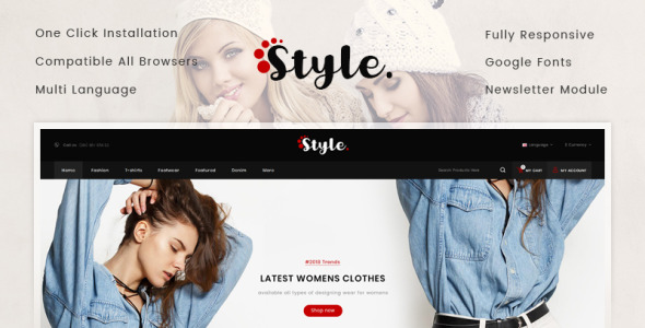 стиль модный магазин шаблон opencart