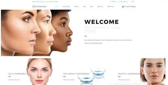 чистая тема оптометриста shopify