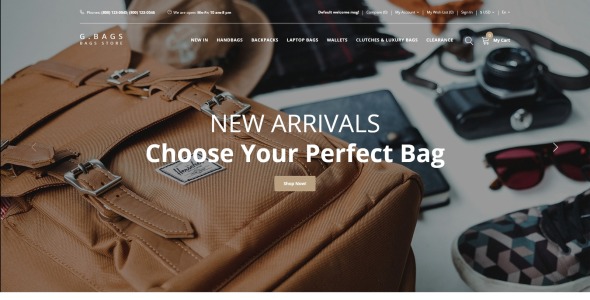 сумочка чистый шаблон opencart