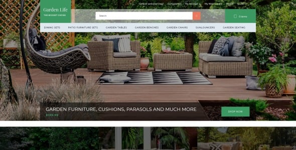 garden design ecommerce modern opencart template