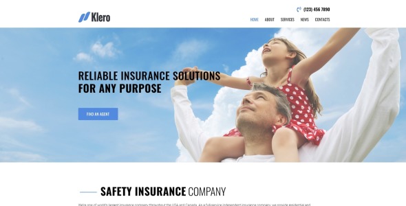 страховые услуги многофункциональная классическая тема wordpress elementor