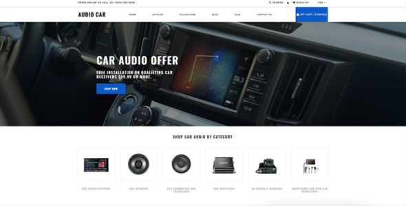 автомобильная аудиосистема многостраничная современная тема shopify