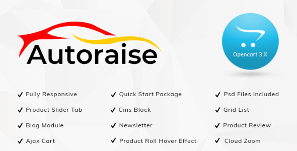 autoraise auto store opencart шаблон