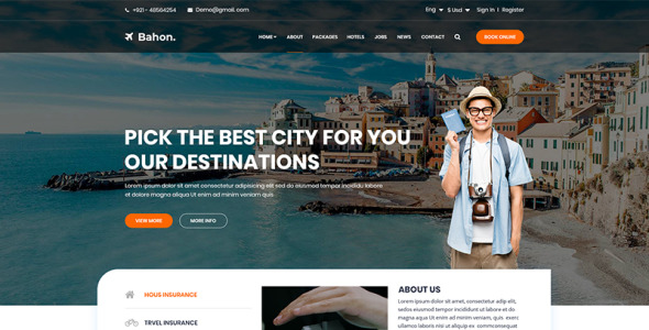 PSD шаблон на тему отели