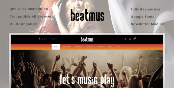 Musical Instrument Store OpenCart Template