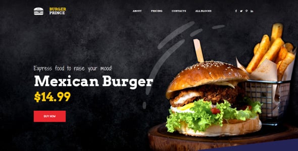 шаблон целевой страницы burger prince