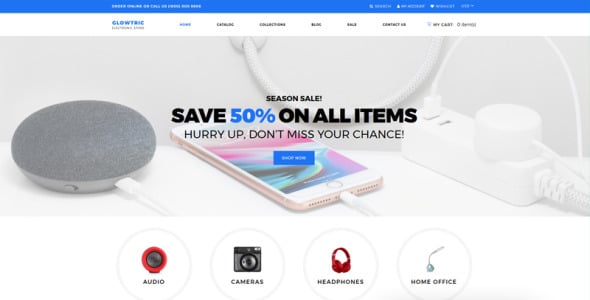 электроника и гаджеты многостраничная тема shopify