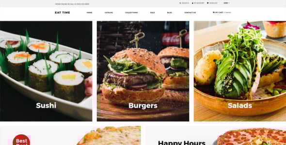 продовольственный магазин чистая тема shopify