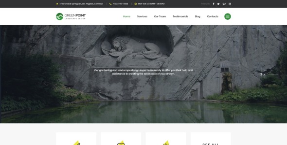 ландшафтный дизайн творческий html bootstrap шаблон целевой страницы