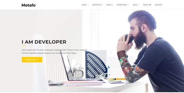 шаблон сайта motafo minimal portfolio